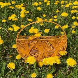Gold, Retro, Boho, basket clutch style,  A New Day